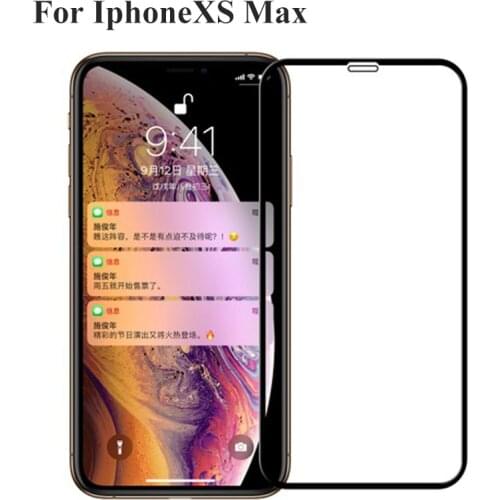 2PCS Black Full Cover Tempered Glass For Iphone XS Max XSMax Screen Protector Toughened Film For Iphone X S Max IphoneXS Max