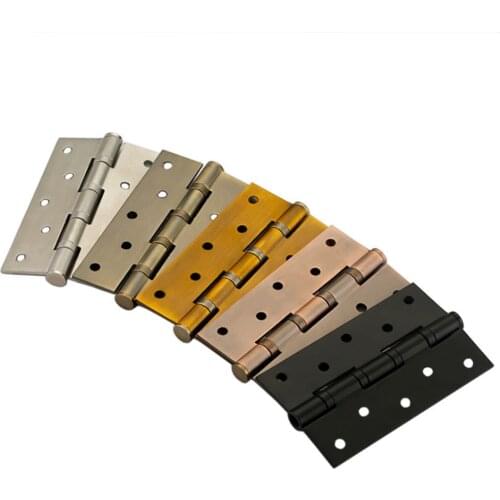 2Pcs Stainless Steel Flat Hinge 4inch 5inch Cabinet Doors Modern Minimalist Flat-open Loose-shaped Wooden Door Indoor Gates