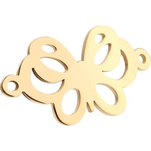 5pcs/lot New Charms stainless steel butterfly Pendants Connectors 10x31mm