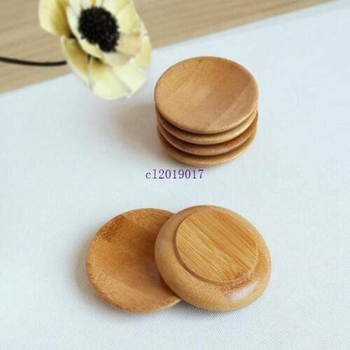 500pcs Natural bamboo small round dishes Rural amorous feelings wooden sauce and vinegar plates Tableware plates tray#2