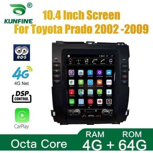 Tesla Style For Toyota Prado 2002-2009Car Stereo Radio Android 10.0 4GB RAM 64GM ROM Octa Core Car DVD GPS Player Deckless