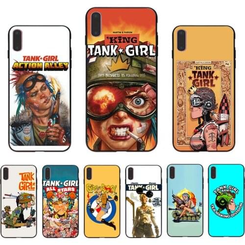 Comic Tank Girl Phone Case For Iphone XS X XR SE 2020 11 Pro Max 12 Mini Mobile Shell 7 6S 8 6 Plus 5S Cartoon Hard Cover Coque