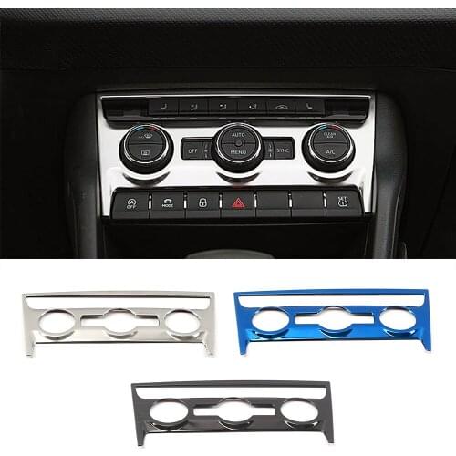 For Skoda Karoq 2017-2021 Central Console AC Air Condition Switch Button Cover Trim Car Interior Stainless Steel Sticker