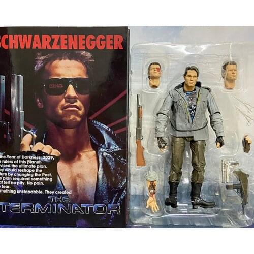The Terminator T-800 Arnold Schwarzenegger Figure Judgment Day Action Figure NECA War Damage Collectible Model Toys Gifts 18CM