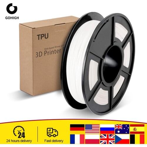 GOHIGH TPU Filament 0.5KG/Roll 1.75mm Plastic Materials For 3D Printer Sublimation Bank Flexible