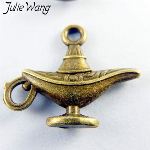 Julie Wang 20pcs Alloy Teapot Shape Pendants Antique Bronze Charms DIY Necklace Bracelet Findings Jewelry Making Accessory