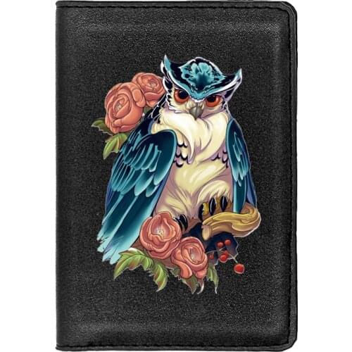 Classic Fashion Luxury Owl Printing Travel Passport Cover ID Credit Card Holder Case