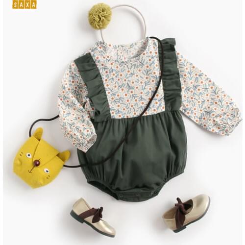 Baby onesies spring and autumn long-sleeved cotton new floral pattern baby clothes lace girl jumpsuit Briefs baby Bodysuits