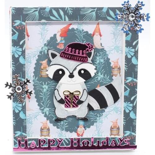 Raccoon Cat Metal Cutting Dies Stencils for DIY Scrapbooking/photo album Decorative Embossing DIY Paper Cards