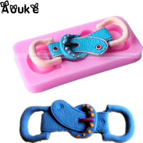Fashion Belt Shape Embossed Cake Soap Silicone Mold Decoration Fondant Chocolate Pudding Tools Cookie DIY Kitchen Baking Molds