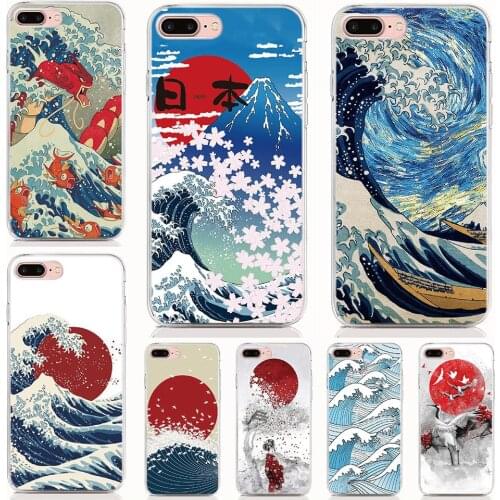 For Alcatel 1A 1B 1S 1V 2020 3C 3L 2020 case Soft Tpu Silicone Case Cartoon Wave Art Japanese Back Cover Phone Cases