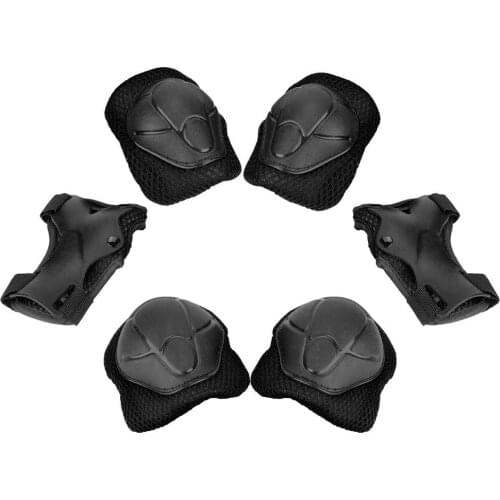 6pcs Quality Sponge Knee Supports And Wrist Pads Elbow Protectors With Hook And Loop Straps Set For Skateboard Scooter Riding