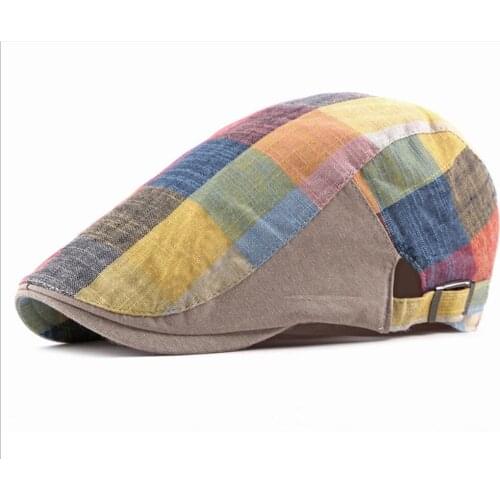 New Designer Casual Mesh Beret Hat Men Women Spring Summer Visors Net Breathable Herringbone Flat Cap Solid Peaked Cap Casquette