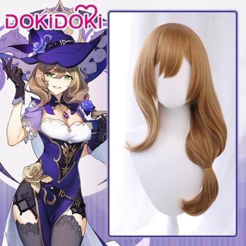 DokiDoki Game Genshin Impact Cosplay Halloween Lisa Wig Cosplay Shoes Genshin Impact Lisa Cosplay Hair Shoes