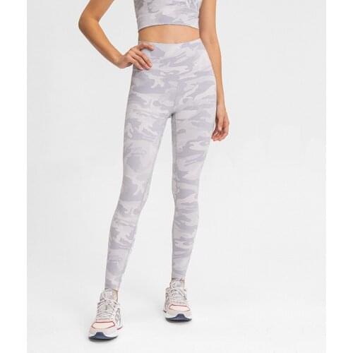 Autumn Gym Workout Pants Female Camouflage High Waist Hidden Pocket Yoga Pants Sweat Wicking Tight Elastic Fitness Leggings