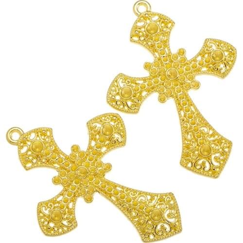 2Pcs metal cross Charm Antique Tibetan Silver Pendant Jewelry Products Charms Diy Pendants For Necklace Bracelets 2202