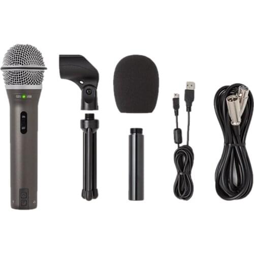 Samson Q2U Handheld Dynamic Recording USB XLR Microphone With Accessories, For Studio Gaming Streaming Singing