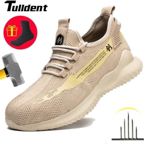 Work Safety Shoes Men Steel Toe Boots Indestructible Construction Sneakers Anti-smashing Puncture-Proof Soft Breathable womem