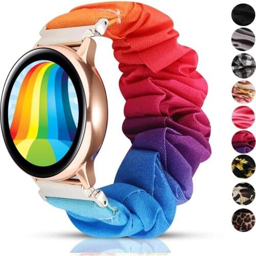 Cotton Elastic strap Compatible with Samsung galaxy watch 46mm/Active 2 42mm/Huawei watch GT2/Amazfit bip for 20mm 22mm Strap