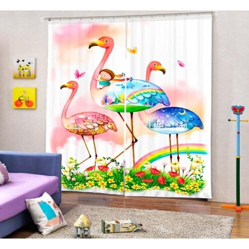 Luxury Cartoon 3D Blackout Curtains For Living room Bedding roomTapestry Wall Carpet Drapes Cotinas para sala