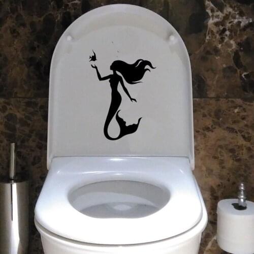 Mermaid Girl Vinyl Home Decor Toilet Decal Wall Sticker 6WS0109