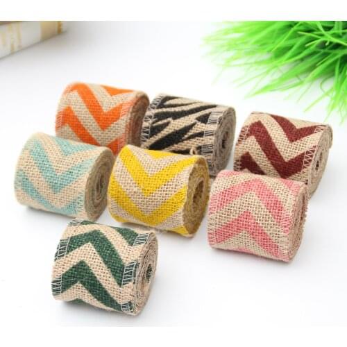 Wide 6cm Colorful DIY Natural Jute Burlap Ribbon Rustic Vintage Wedding Decor Hessian Lace Jute Roll Party Supplies