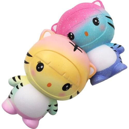 Besegad Squishies Cute Kawaii Tiger Toy Slow Rising for Children Adults Relieves Stress Anxiety Home Decoration