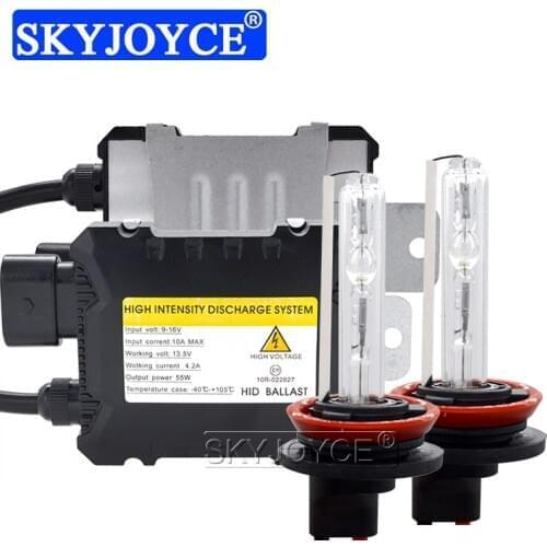 SKYJOYCE 12V 55W Xenon HID Replacement Conversion Kit DC HID Slim Digital Ballast Xenon H1 H3 H7 H11 9005 9006 4300K 6000K 8000K