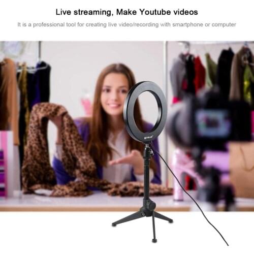 LED Ring Light Photography Lighting Selfie Lamp USB Dimmable With Tripod For Youtube Photo Studio Makeup Video Live
