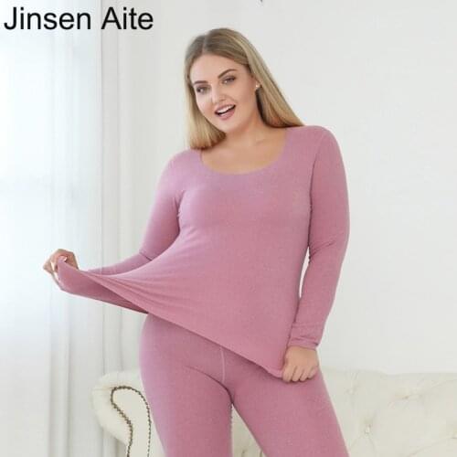 Jinsen Aite New Winter Womens Thermal Underwear Long Johns Sexy Lingerie Slim Warm Underwear Plus Size Long Sleeve Suit JS851
