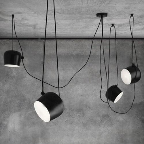 DIY vintage black pendant lights iron lamp shades loft designer for dining room industrial simple decoration hanging lamp