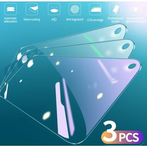 3Pcs Tempered Glass For Huawei Honor 30 30S 30i 20S Lite View 20 Pro Screen Protector Anti bluray For Honor 8X 9X 8C 9C 9A 9S 8S