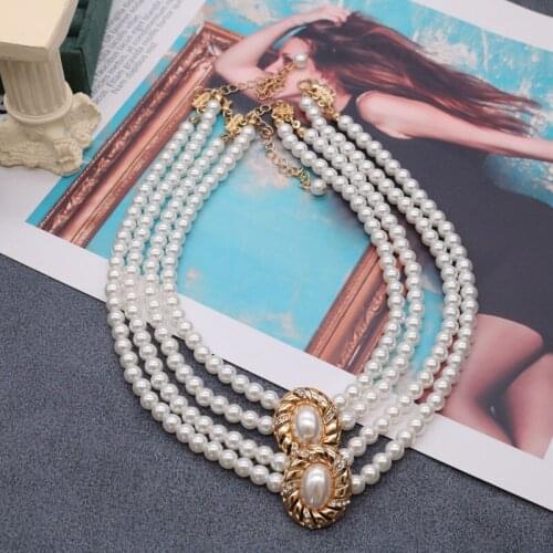 Pearl Necklace Pretty Simple Rhinestone Charm Party Wedding Accessories Temperament Long Short Style