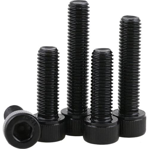 1/2/5Pcs DIN912 12.9 Carbon Steel Cup Head Hexagonal Reverse Thread Screws M5 M6 M8-M12 Black Left Tooth Bolt Anti-tooth Screw