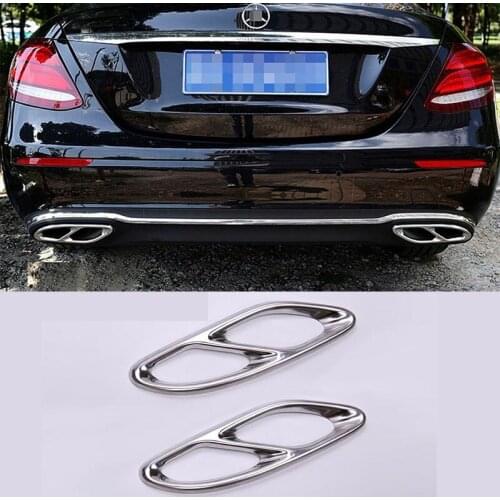 3 Styles for Mercedes Benz A B C E Class GLC GLE GLS Car Exhaust Outputs Tail Frame Trim AMG Stainless Steel Car Accessories