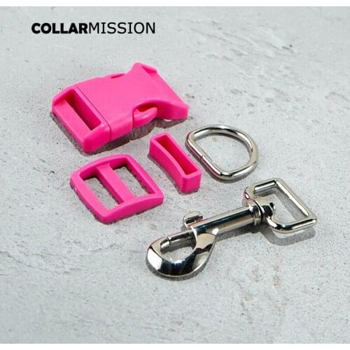 50pcs/lot(plastic buckle+Tri-Glid+square keeper+D ring+metal dog clasp)electroplating 25mm DIY dog collar accessories 17 kinds