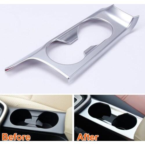 BBQ@FUKA 1Pc Car ABS Interior Water Cup Holder Frame Cover Trim Decorate Sticker Fit For Ford Escort 2015