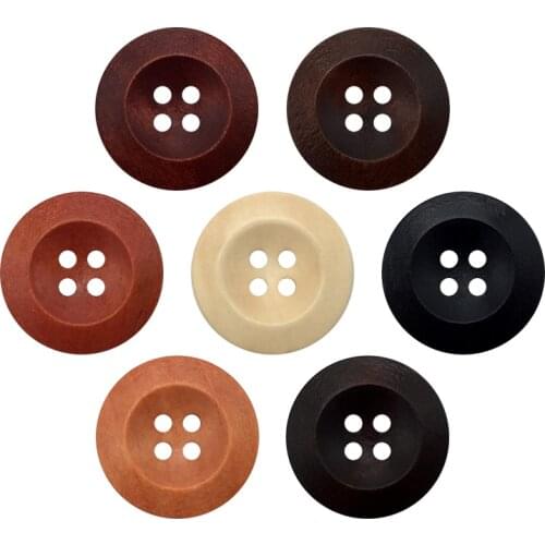 Wooden Sewing Buttons For Clothing 18mm Black Round Decorate Crafts 4-Holes supplies buttons Diy Kids Handiwork Accessories