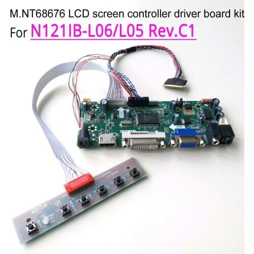 For N121IB-L06/L05 Rev.C1 VGA+DVI 12.1" LVDS 40Pin WLED 1280*800 M.NT68676 screen controller board laptop LCD panel DIY kit