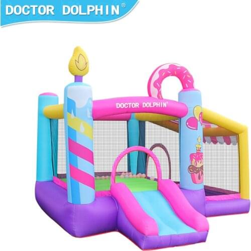 Doctor Dolphin Cake Commercial Bouncy Castle Small Indoor Inflatable Jumper Jump for Kids Bounce Party House with Blower
