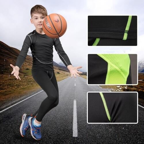 Soccer Jerseys 2019 Thermal Underwear Baby Boys Football Basketball Uniforms Kids Tracksuit Rashgard for Children Sport Sets