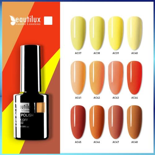 Beautilux Nail Gel Polish Lemon Banana Mango Yellow UV Led Gel Varnish Papaya Orange Semi Permanent Nails Gels Lacquer 10ml