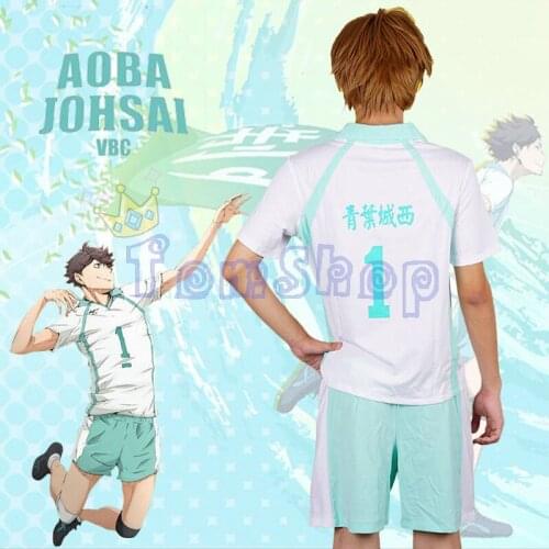 Haikyuu!! Aoba Johsai High School #1 Toru Oikawa Tooru Cosplay Costume Jersey&Shorts Suit Set Sportswear Uniform