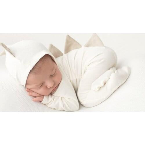 A Set Newborn Photography Prop Dinosaur Infant Costume Outfit +Hat Photo Shooting Soft Cute Romper Baby Photography Accessories