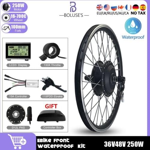 EBike Conversion Kit 36V 48V 250W KT LCD Front Wheel Hub Motor With Waterproof Plug For Electric Bicycle Ebike Conversion Kit