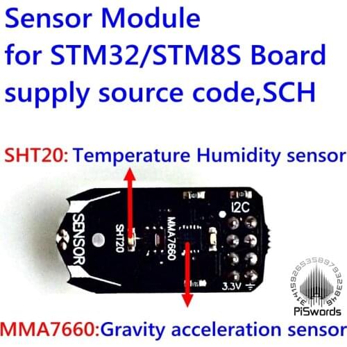 Gravity acceleration sensor Temperature and humidity sensor module for STM8S STM32 develop board with source code SCH