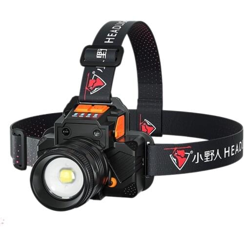 The head-mounted headlight glare bright LED rechargeable flashlight lamp fishing zoom small hernia