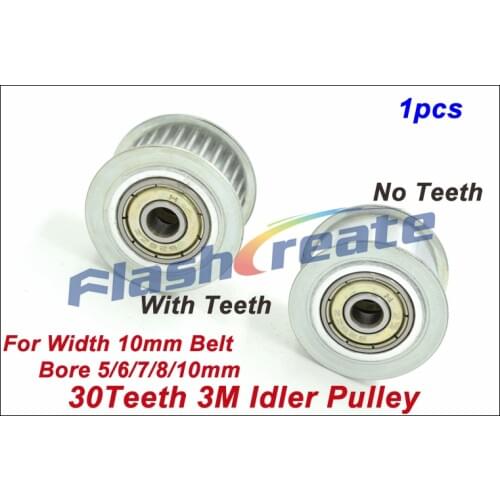 1pcs 30 Teeth 3M Idler Pulley Passive Pulley Bore 5/6/7/8/10mm For Width 10mm 3M Timing Belt 30T 30Teeth 3M Tension Pulley