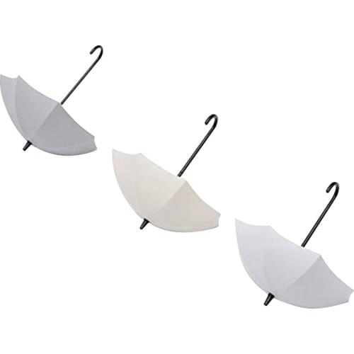New 3Pcs Umbrella Shaped Key Hanger Non-Stick Hook Wall Holder Hooks Rack Decorative for Kitchen Bathroom Accessories