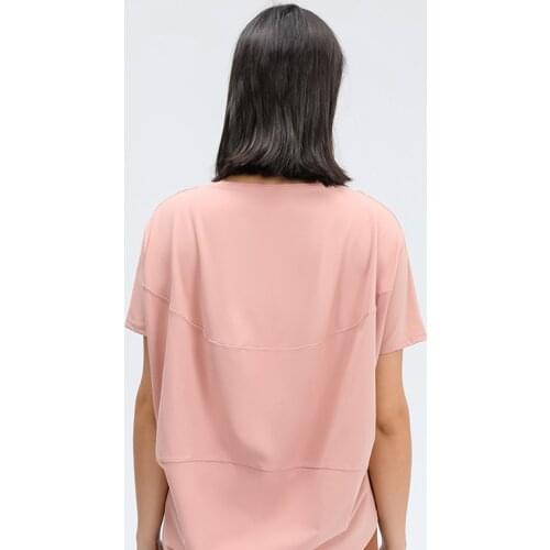 NWT 2021Women Loose Fit High Low T Shirt Sports Flowing Tee Short Sleeve Moisture Wicking Athletic Shirts Hem T Shirt Tunic Top